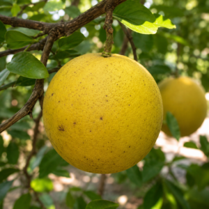 Pamplelemon Kalebass – Gros fruits jaunes en forme de calebasse, au goût citronné